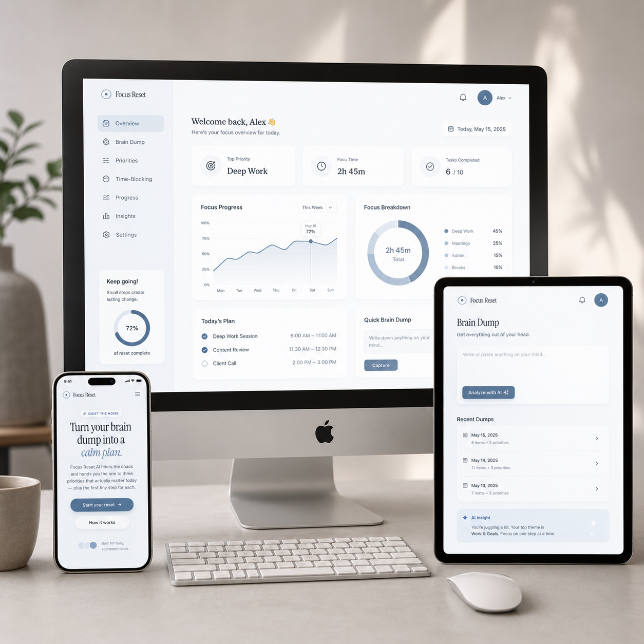 Your focus dashboard, across every device.